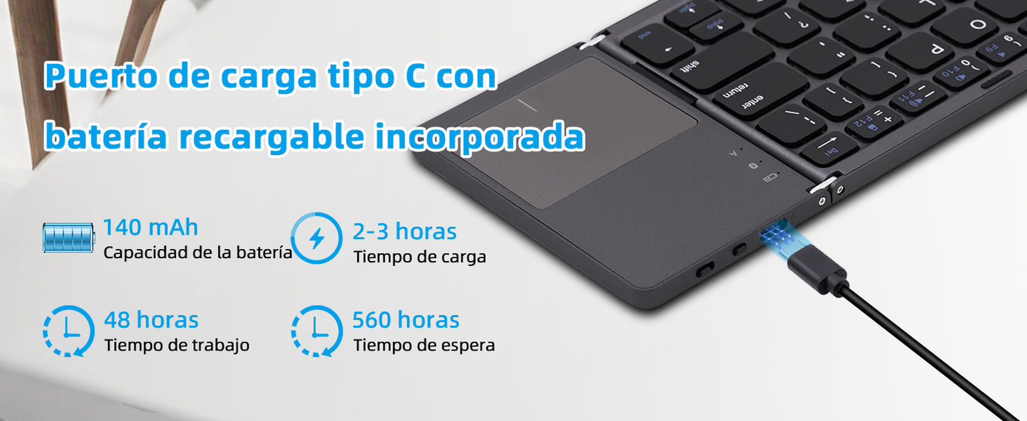 Touchpad folding keyboard 