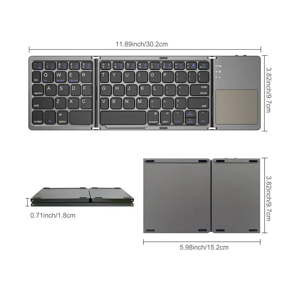 Touchpad folding keyboard 